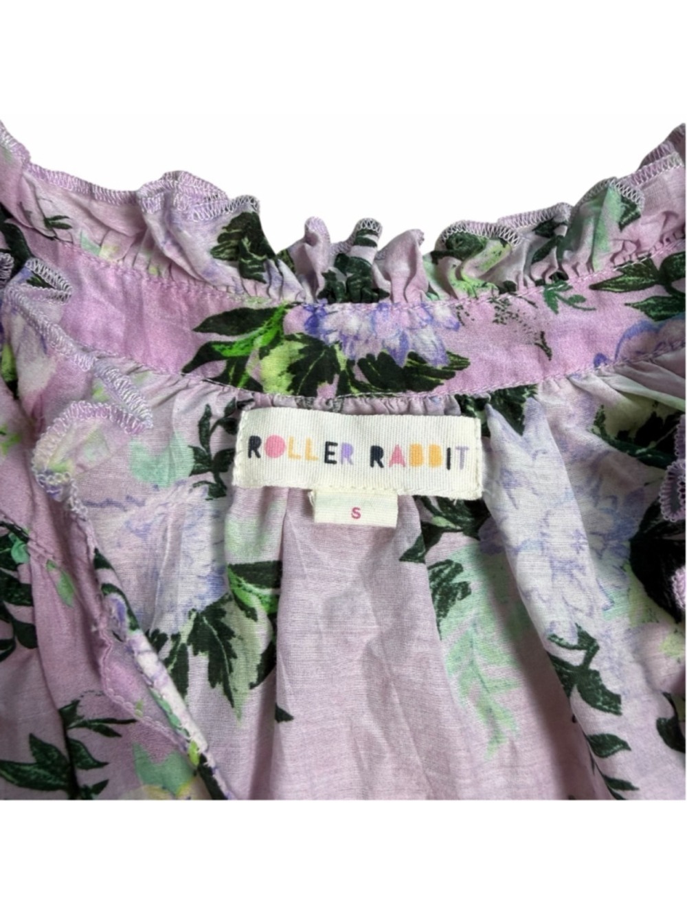 Roller Rabbit Silk Blend Floral Lightweight Blouse Coquette Cottagecore Small - Picture 4 of 8